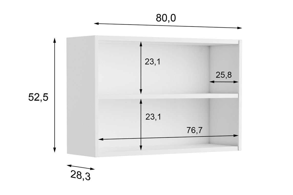 Armário Aéreo Cozinha Bertolini Evidence 7005 c/2 Portas 80cm