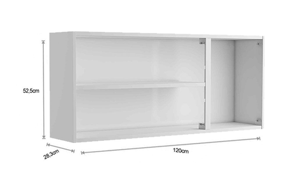 Armário Aéreo Cozinha Bertolini Evidence 7008 c/3 Portas 120cm Armário Aéreo Cozinha Bertolini Evidence 7008 c/3 Portas 120cm