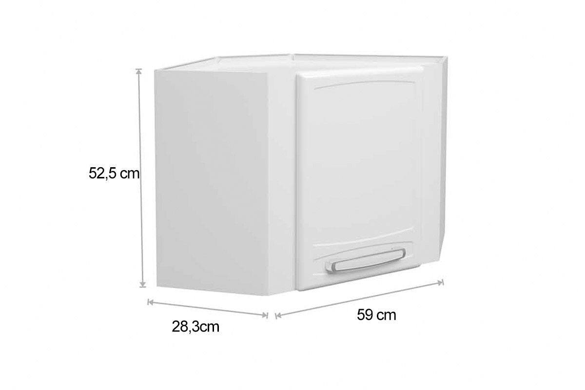 Armário Aéreo Cozinha Bertolini Canto Oblíquo Evidence 7013 c/1 Porta 68cm