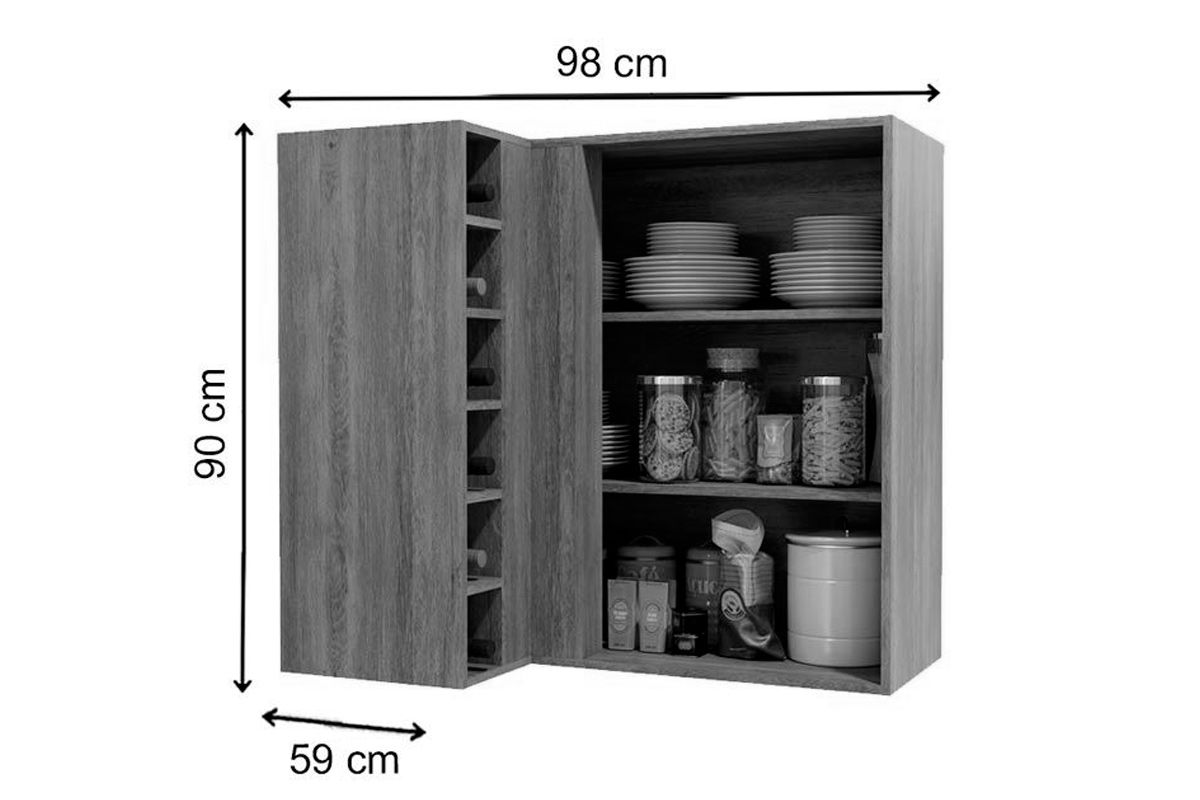 Armário Aéreo Cozinha Kappesberg Canto Maxxi G768 c/1 Porta 98cm