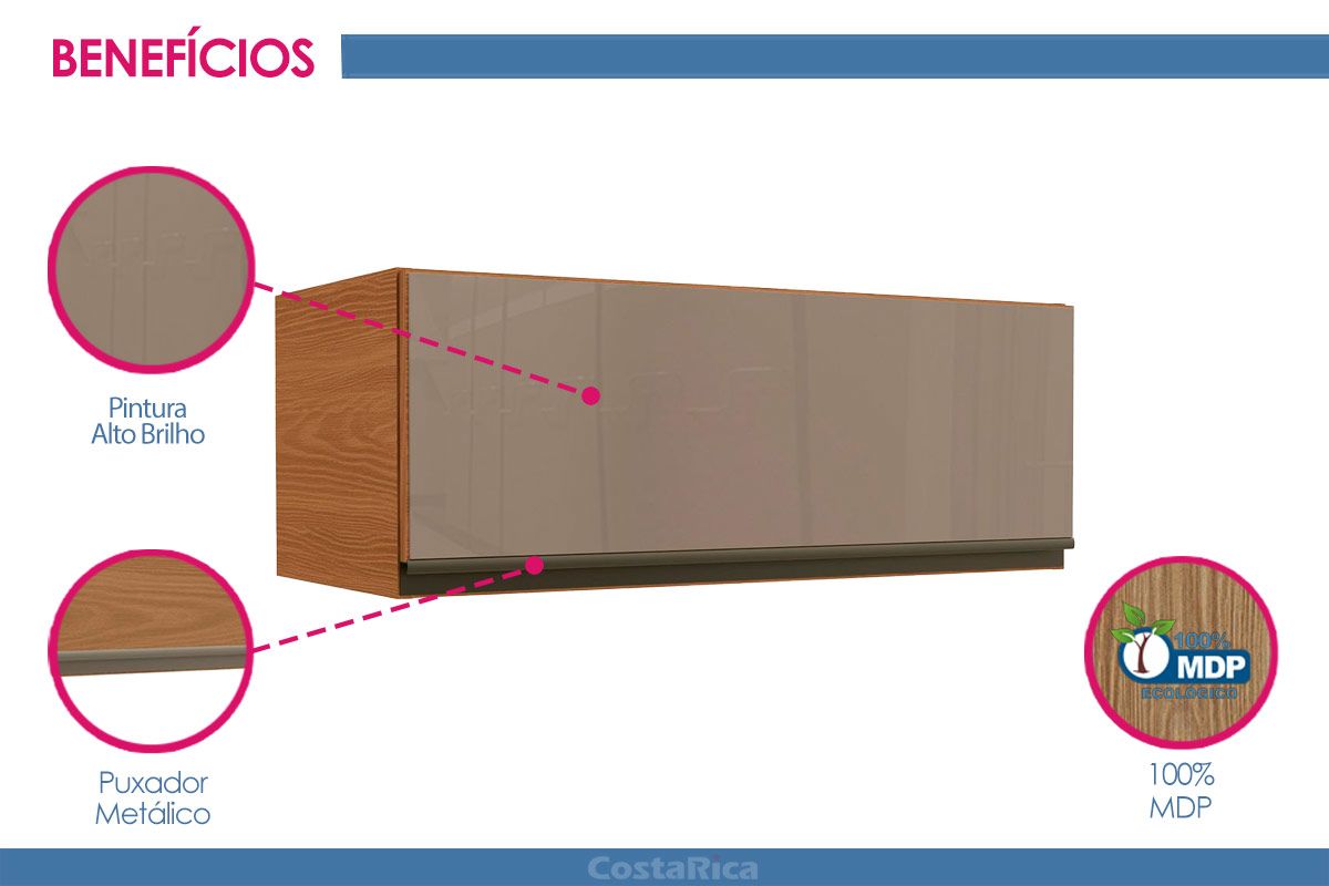 Armário Aéreo Cozinha Kappesberg Maxxi G770 Geladeira c/1 Porta c/Vidro 80cm Armário Aéreo Cozinha Kappesberg Maxxi G770 Geladeira c/1 Porta c/Vidro 80cm