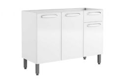 Balcão Cozinha Bertolini Evidence 7022 c/3 Portas e 1 Gaveta s/ Tampo 120cm