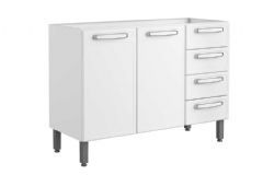 Balcão Cozinha Bertolini Evidence 7026 c/2 Portas e 4 Gavetas s/ Tampo 120cm