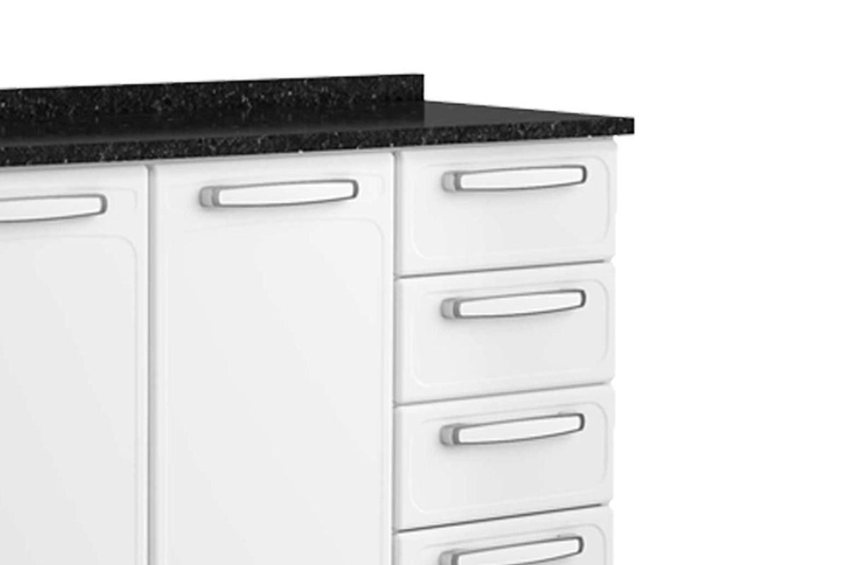 Balcão Cozinha Bertolini c/Tampo Evidence 7126 c/2 Portas e 4 Gavetas 120cm