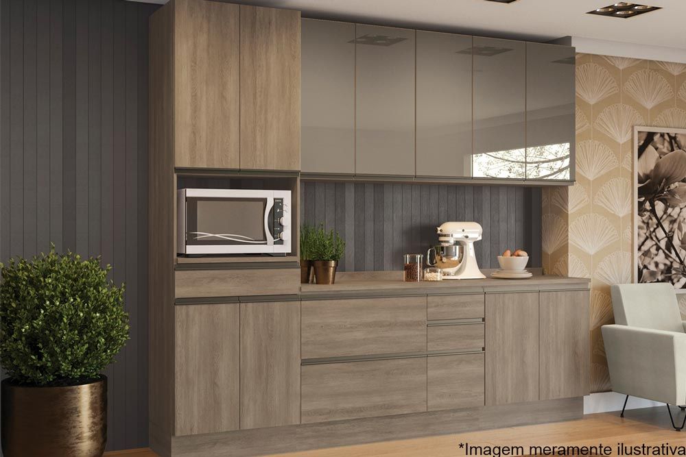 Armário Aéreo Cozinha Kappesberg Maxxi G765 c/2 Portas c/Vidro 80cm