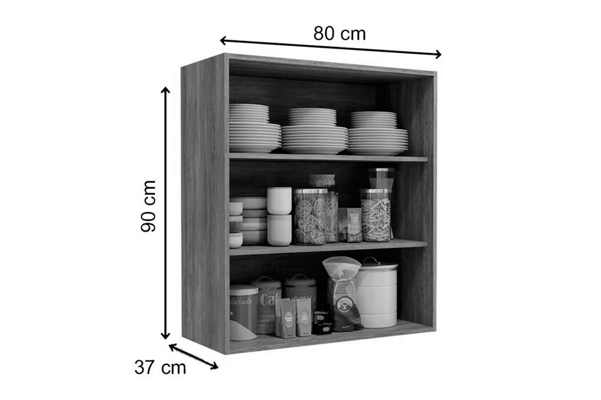 Armário Aéreo Cozinha Kappesberg Maxxi G765 c/2 Portas c/Vidro 80cm