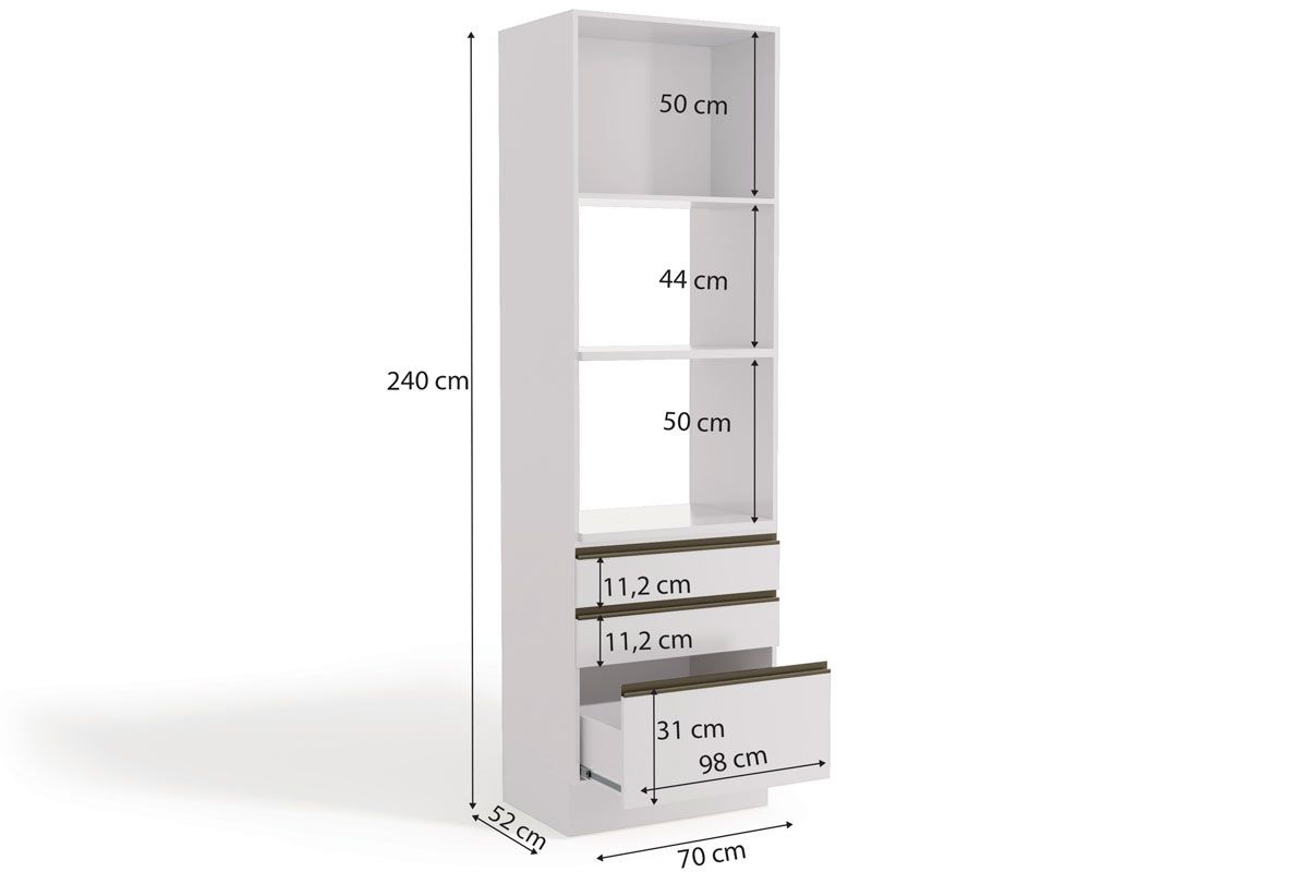Paneleiro Cozinha Kappesberg Maxxi G750 c/1 Porta 3Gavs 70cm