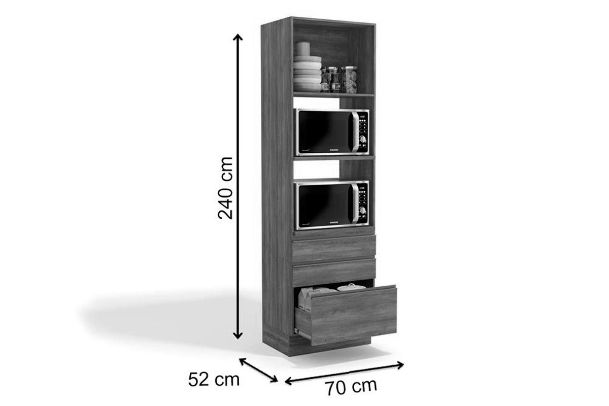 Paneleiro Cozinha Kappesberg Maxxi G750 c/1 Porta 3Gavs 70cm