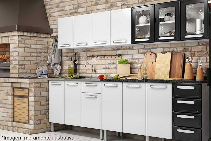 Balcão Cozinha Bertolini c/Tampo Evidence 7124 c/3 Portas e 2 Gavetas 120cm Balcão Cozinha Bertolini c/Tampo Evidence 7124 c/3 Portas e 2 Gavetas 120cm