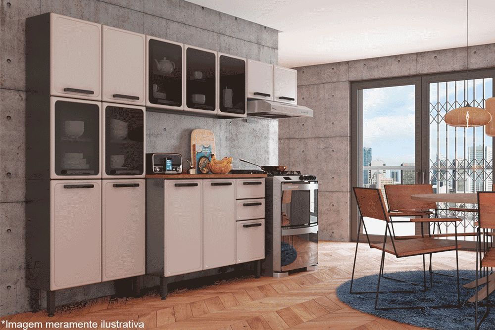 Armário Aéreo Cozinha Bertolini Estilo 7004 c/2 Portas 80cm Armário Aéreo Cozinha Bertolini Estilo 7004 c/2 Portas 80cm