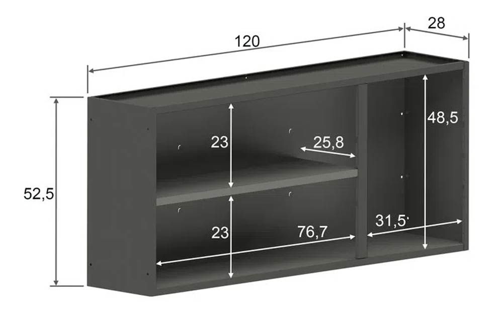 Armário Aéreo Cozinha Bertolini Estilo 7008 c/3 Portas 120cm Armário Aéreo Cozinha Bertolini Estilo 7008 c/3 Portas 120cm