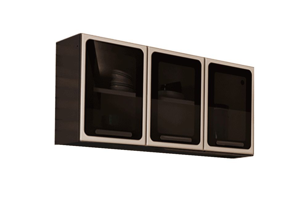 Armário Aéreo Cozinha Bertolini Estilo 7009 c/3 Portas c/Vidro 120cm