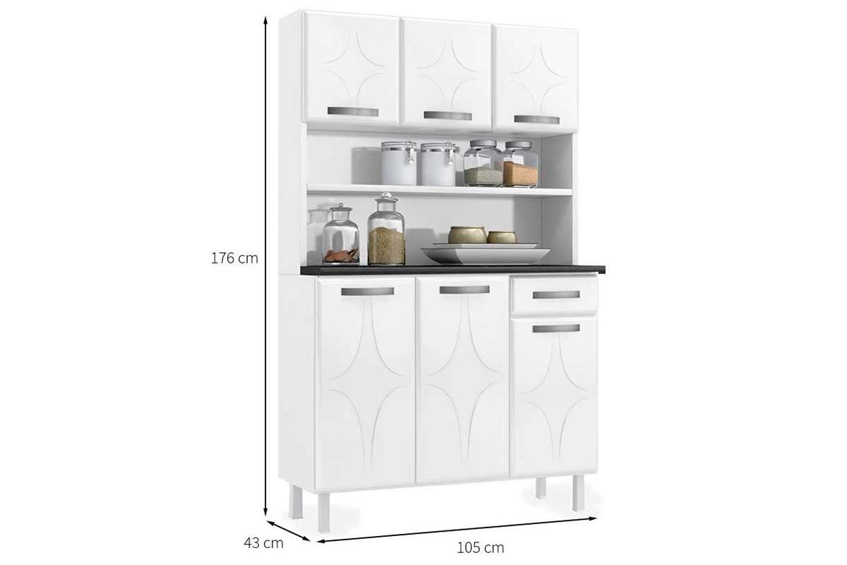 Cozinha Compacta Telasul Kit Rubi Smart Aço c/6 Portas e 1 Gaveta 105cm Cozinha Compacta Telasul Kit Rubi Smart Aço c/6 Portas e 1 Gaveta 105cm