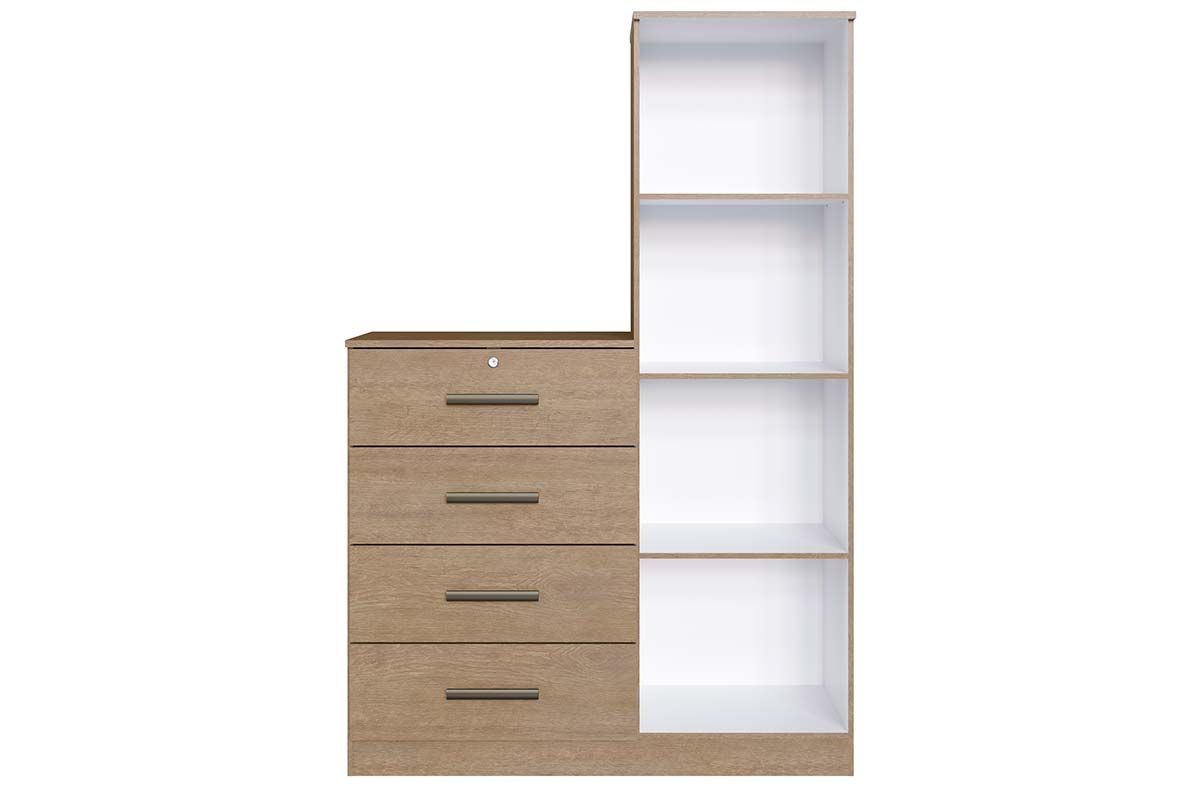 Cômoda Aurora 1 Porta e 4 Gavetas Genialflex Cômoda Aurora 1 Porta e 4 Gavetas Genialflex