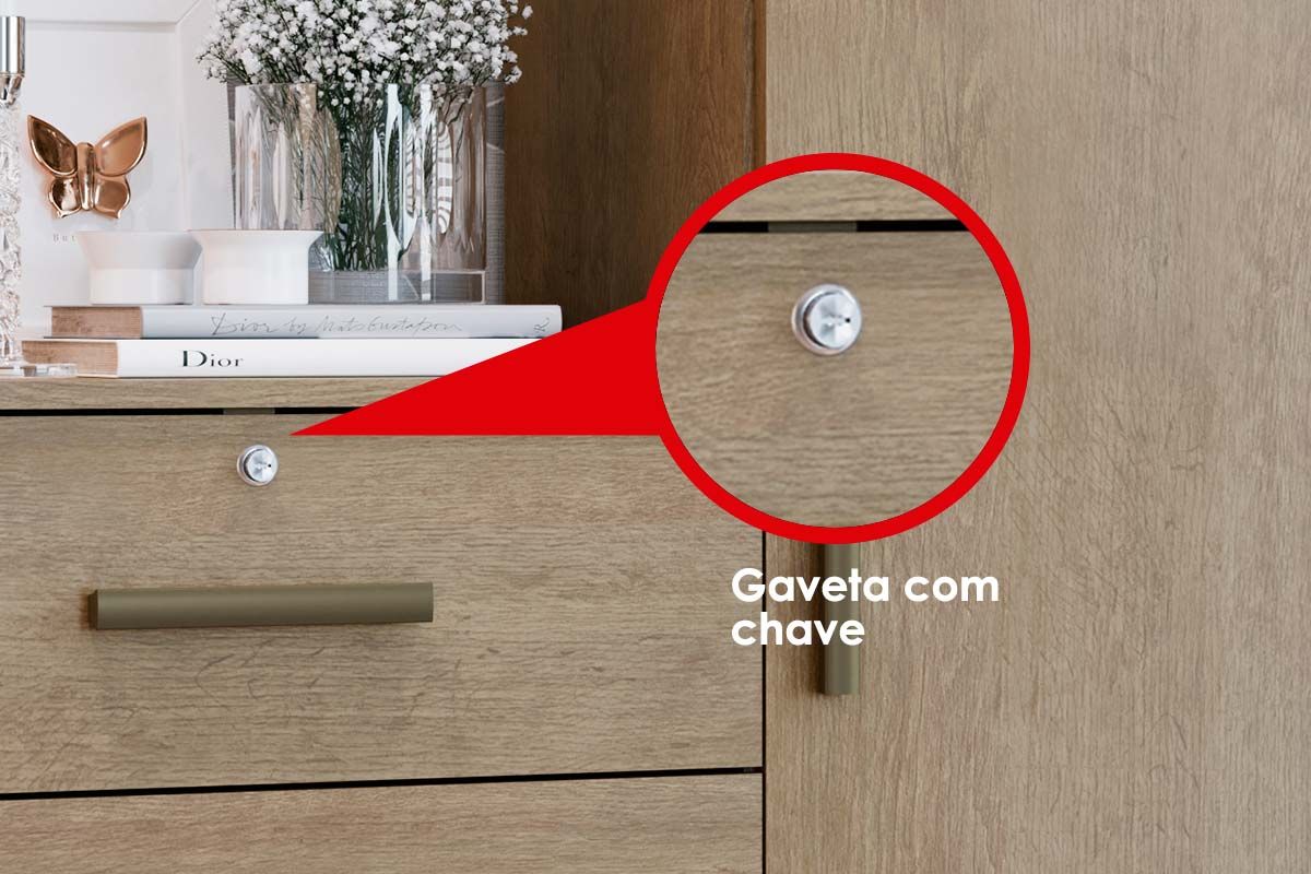 Cômoda Aurora 1 Porta e 4 Gavetas Genialflex Cômoda Aurora 1 Porta e 4 Gavetas Genialflex