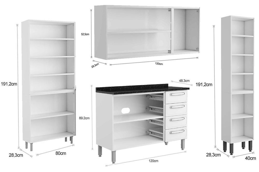 Cozinha Completa Bertolini 4 Peças Aço Evidence C4P53