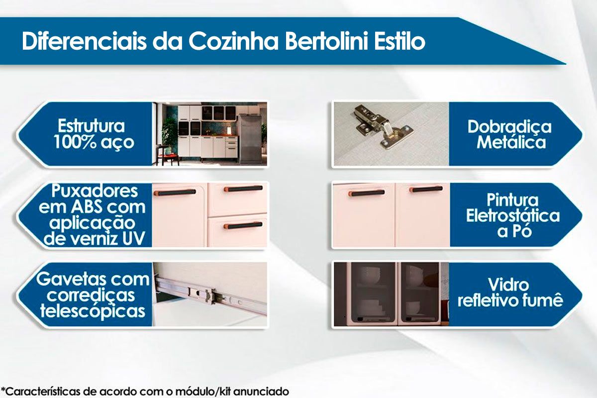 Cozinha Completa Bertolini 2 Peças Aço Estilo C2P09