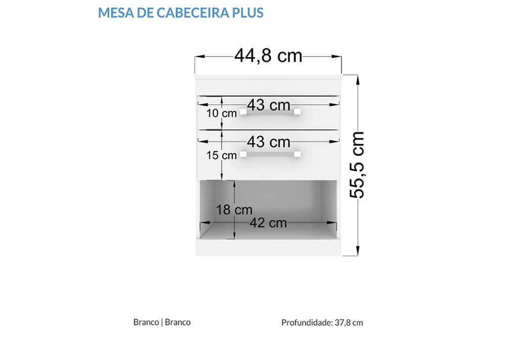 Cômoda 3 Peças (1 Cômoda + 2 Mesas de Cabeceira) QS82 Santos Andirá