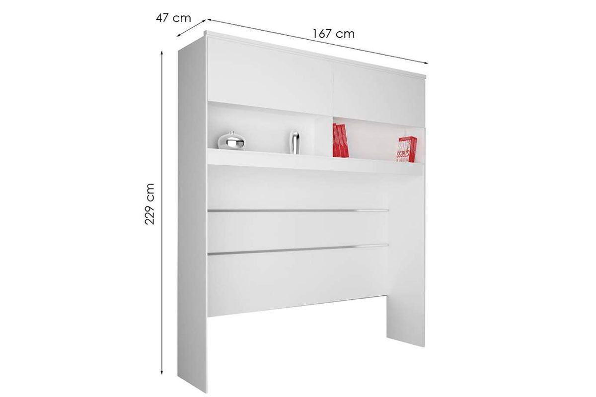 Modulado de Quarto Armário Ponte Aéreo Casal c/2 Portas Gold Bari N. Horizonte