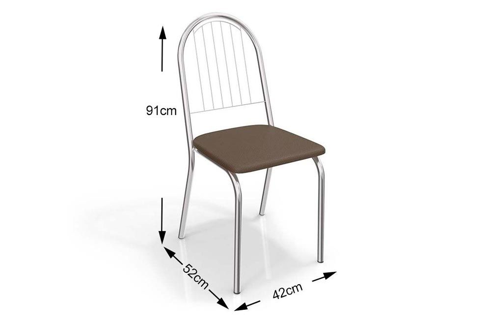 Sala Jantar Mesa Reno c/ Tampo de Vidro 150x80cm e 4 Cadeiras Noruega - Kappesberg