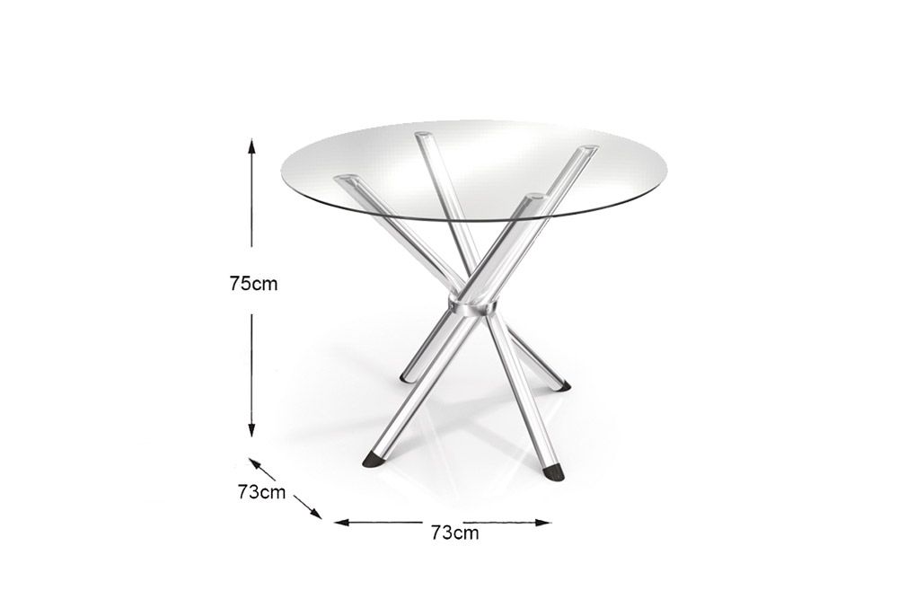 Sala Jantar Mesa Volga c/ Tampo de Vidro 95cm e 4 Cadeiras Portugal - Kappesberg