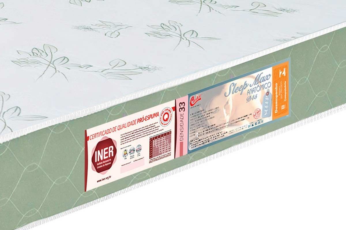 Cama Box Baú CRC +Colchão Espuma D33 SleepMax Castor