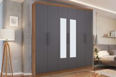 Guarda Roupa Casal 6 Portas (2 c/Espelho) e 3 Gavetas PH1127 Herval
