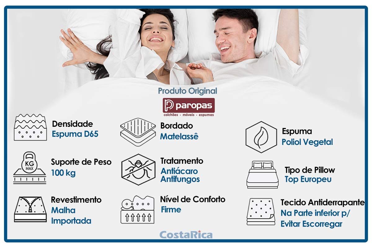 Colchão Ortopédico Paropas D65 Pro Sono Colchão Ortopédico Paropas D65 Pro Sono