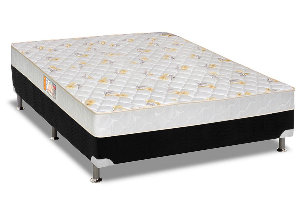 Cama Box CRC +Colchão Espuma D28 Sleep Max Castor