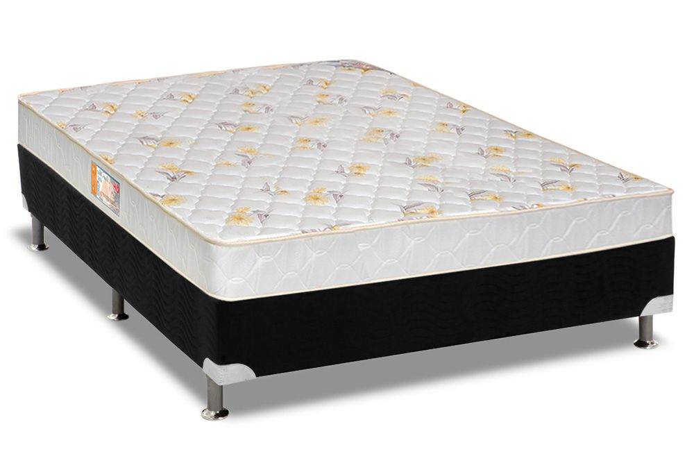Cama Box CRC +Colchão Espuma D28 Sleep Max Castor