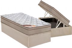 Cama Box Baú Filhão +Colchão Molas Revolution Castor