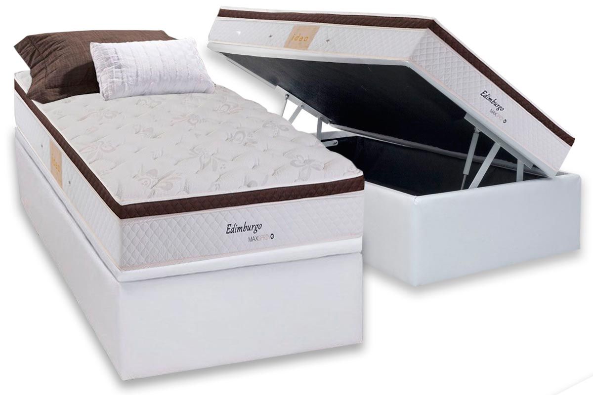 Cama Box Baú CRC +Colchão Molas Edimburgo Herval