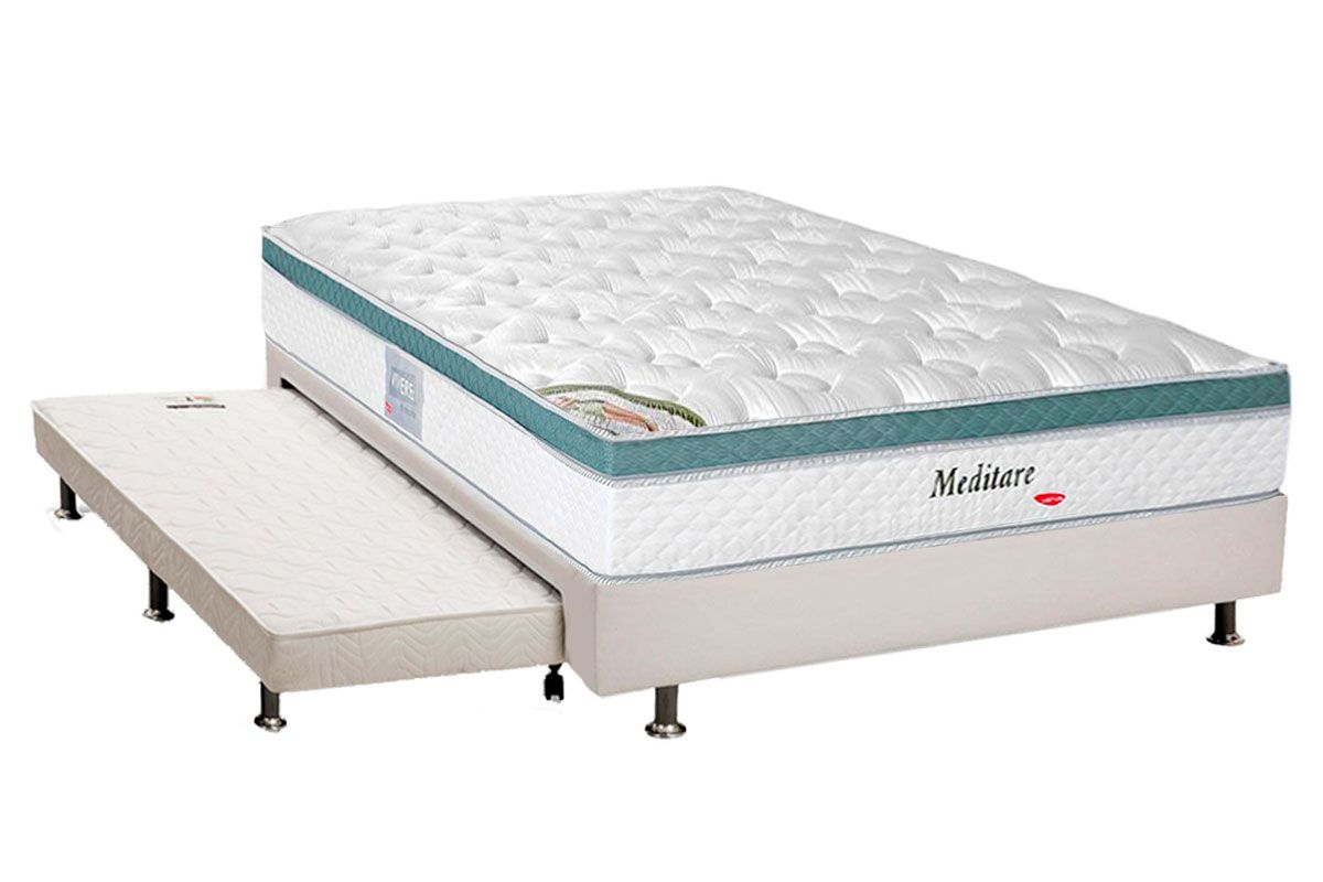 Cama Box c/Aux CRC +Colchão Molas Meditare Herval