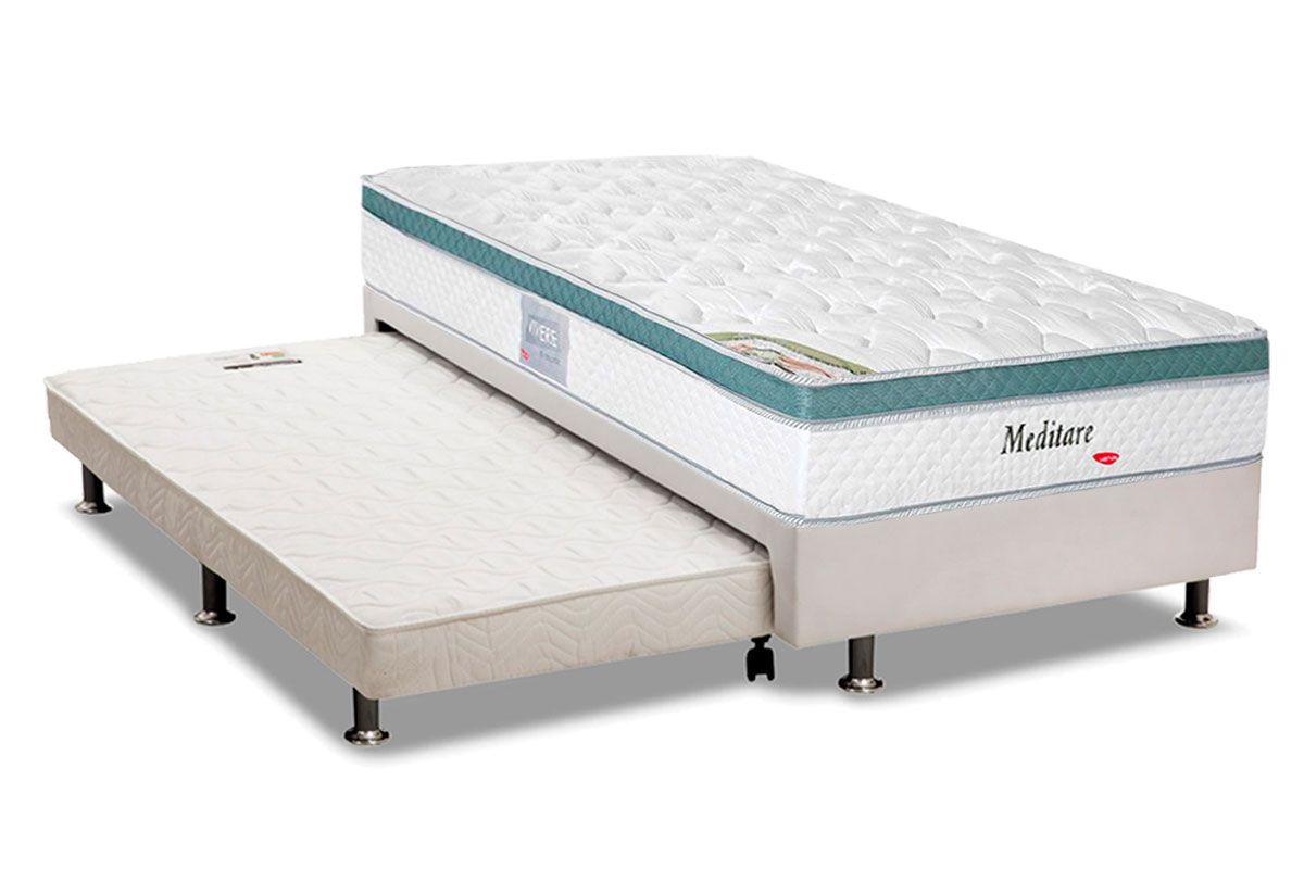 Cama Box c/Aux CRC +Colchão Molas Meditare Herval