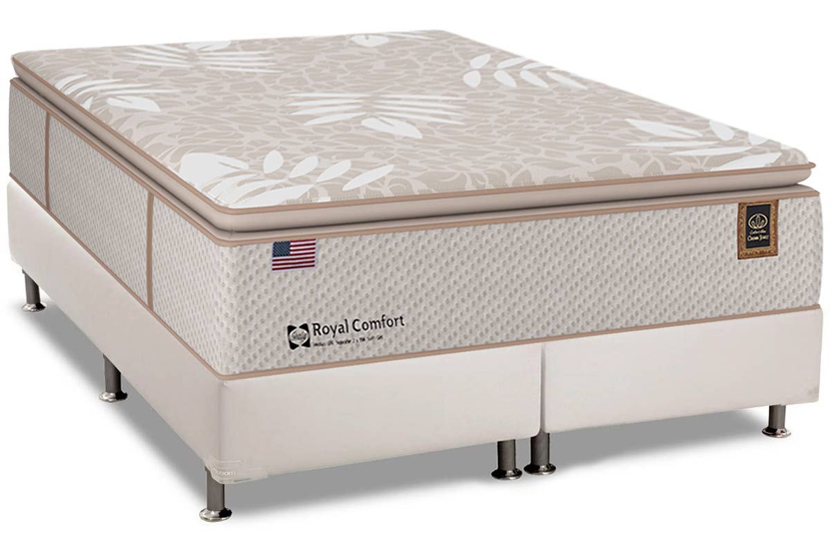 Cama Box CRC +Colchão Molas Royal Sealy