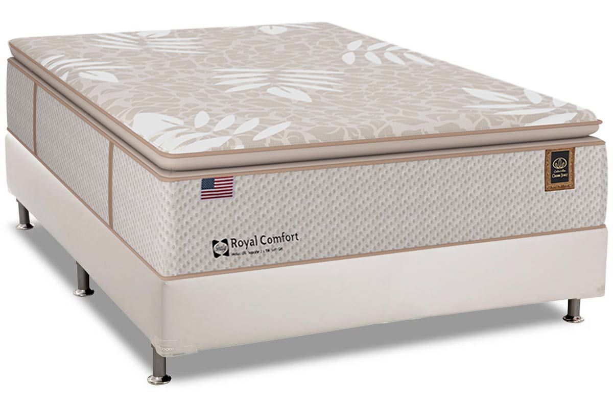 Cama Box CRC +Colchão Molas Royal Sealy