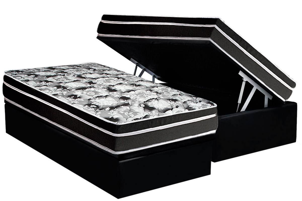 Cama Box Baú CRC +Colchão D45 Gran Luck Luckspuma