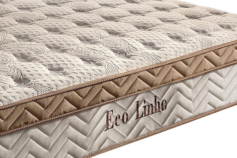 Cama Box Baú CRC +Colchão Molas Eco Linho Paropas