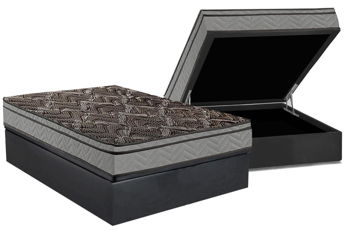 Cama Box Baú CRC +Colchão Ortopédico Firme Paropas