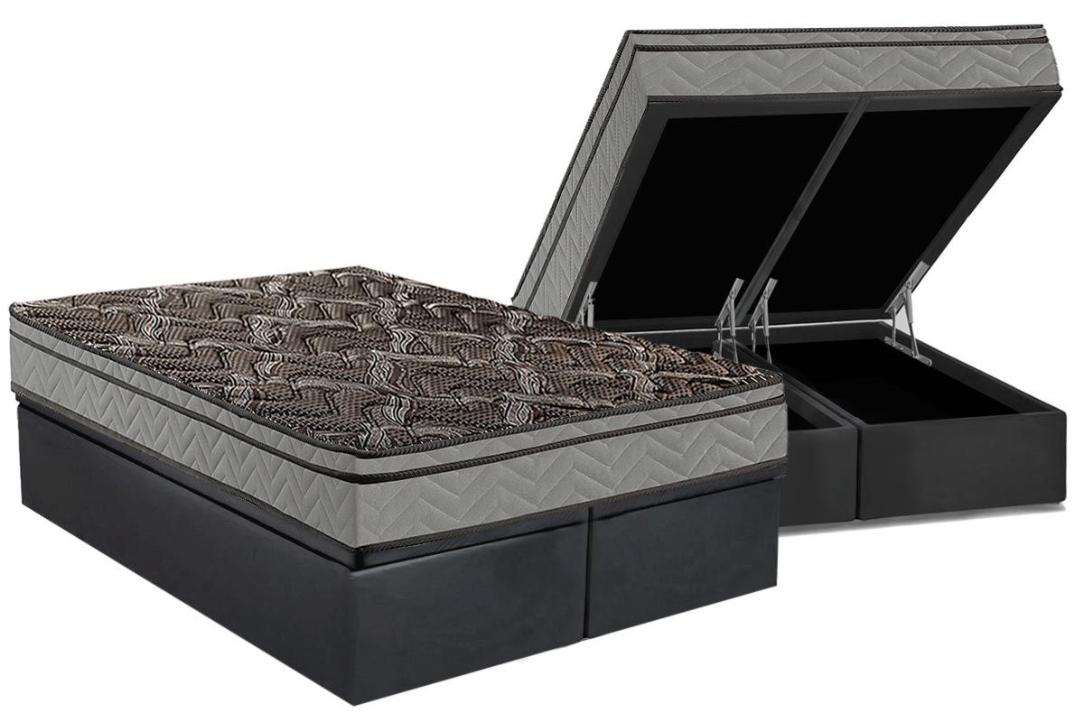 Cama Box Baú CRC +Colchão Ortopédico Firme Paropas