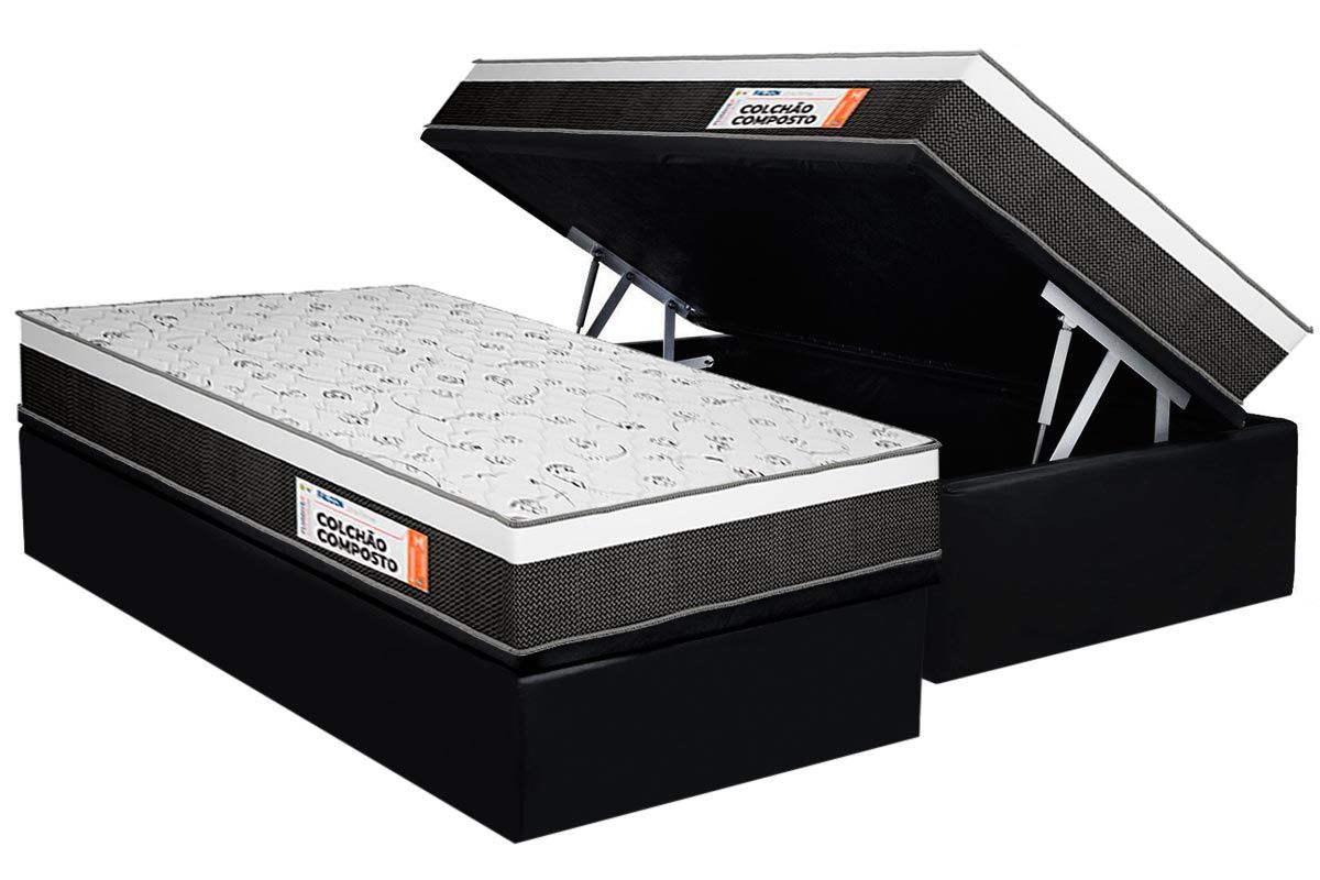 Cama Box Baú CRC +Colchão Ortopédico Falcon Plumatex