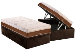 Cama Box Baú Filhão +Colchão Molas Jasmin Polar