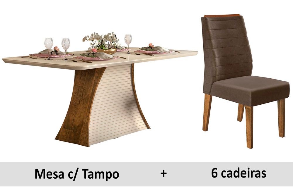 Mesa DJ Móveis Galena/Ravena c/Vd 170+6 Cad Curvata/Ondina