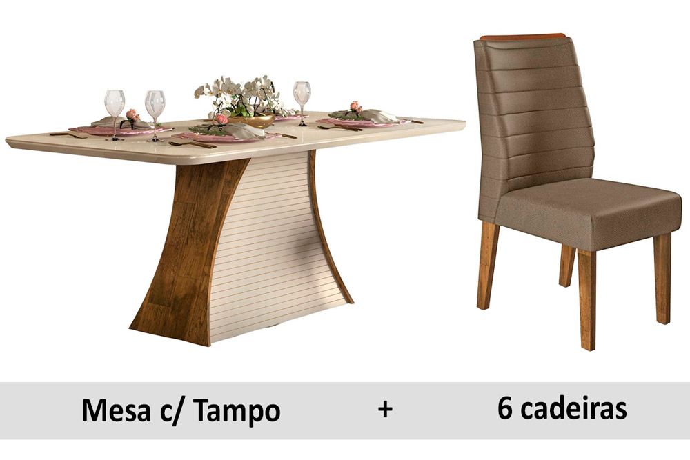 Mesa DJ Móveis Galena/Ravena c/Vd 170+6 Cad Curvata/Ondina