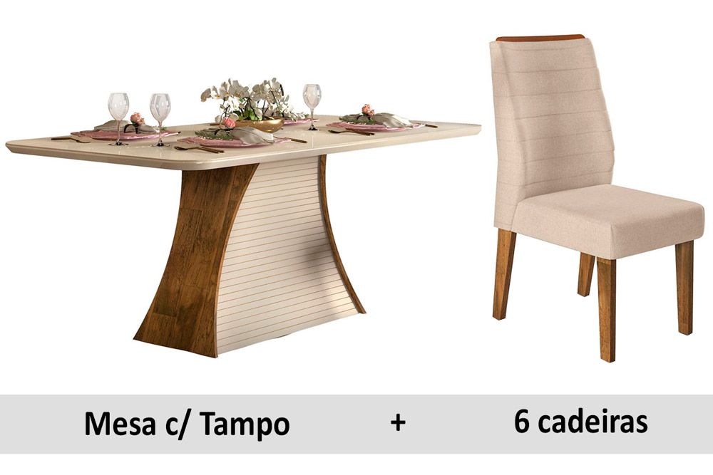Mesa DJ Móveis Galena/Ravena c/Vd 170+6 Cad Curvata/Ondina