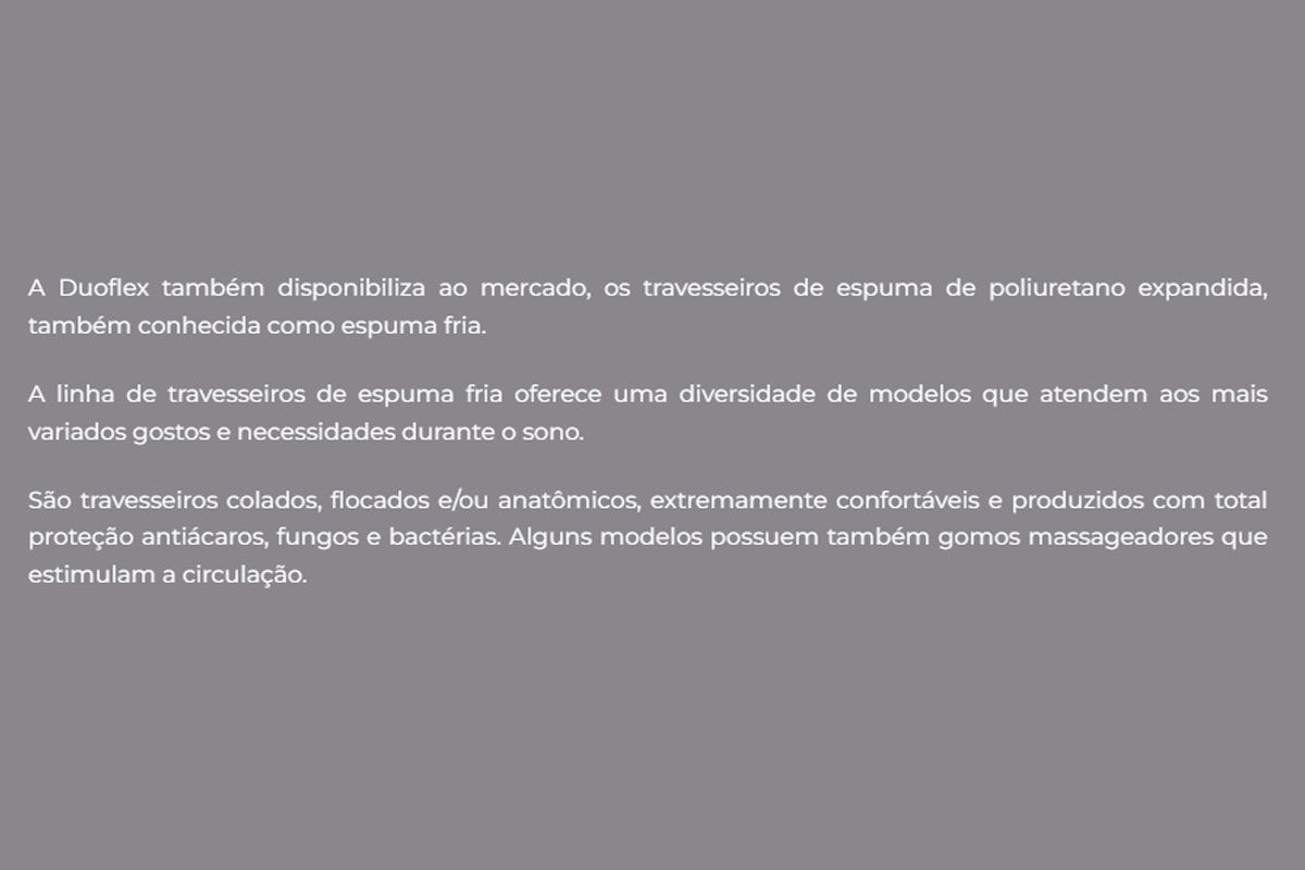 Travesseiro Espuma Alpino AL1100 Pillow Duoflex