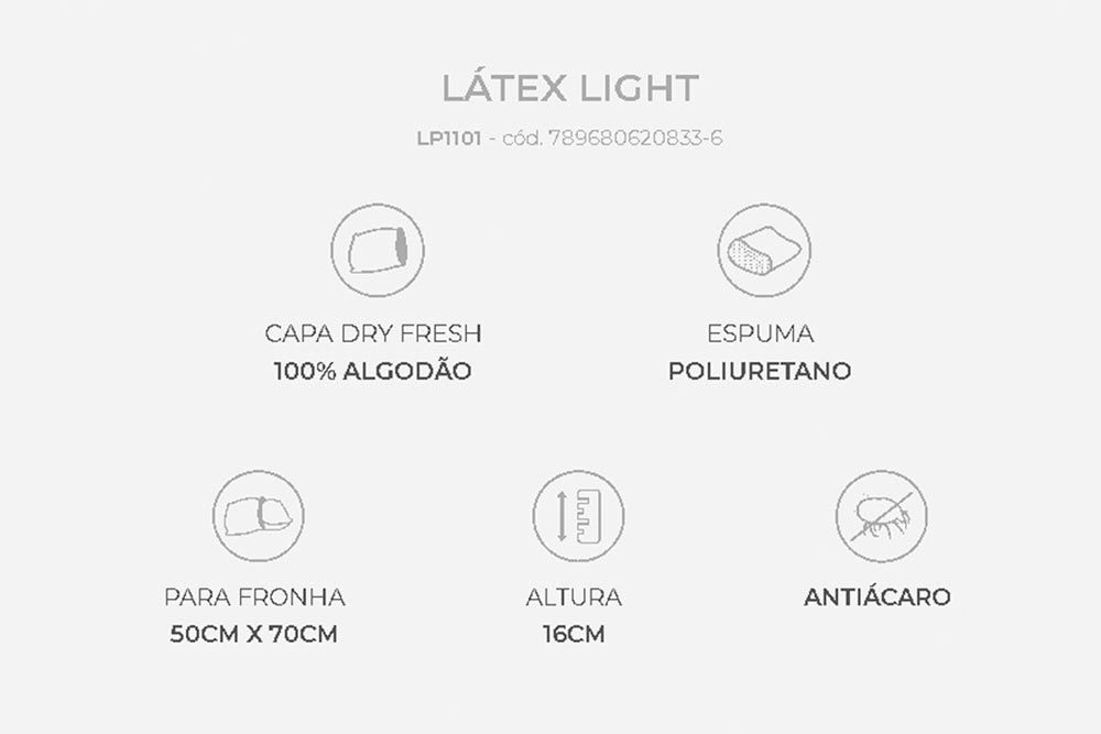Travesseiro T. Látex Light LP1101 Anatômico Duoflex