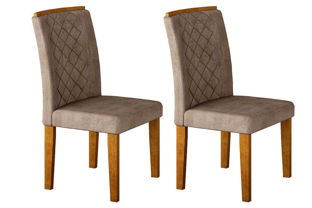 Sala de Jantar Completa Jade Tampo Madeirado c/ Vidro Canto Curvo 180x90cm e 6 Cadeiras Jade - Rufato