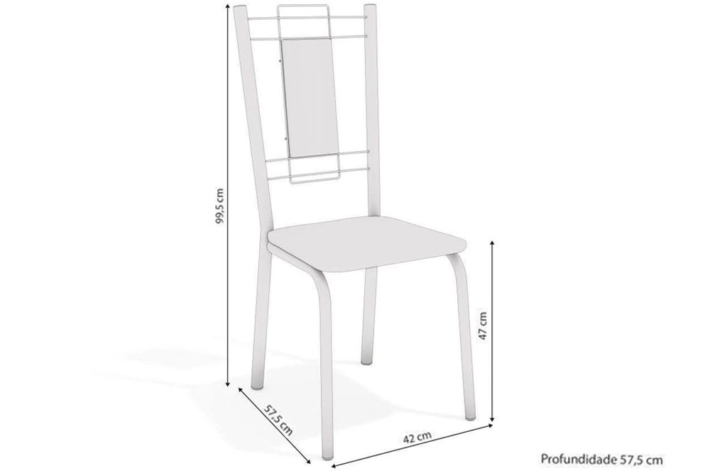 Sala Jantar Mesa Reno c/ Tampo de Vidro 150x80cm e 6 Cadeiras Florença - Kappesberg