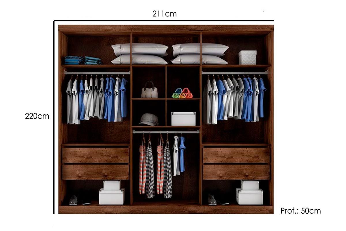 Guarda Roupa Casal 6 Portas e 4 Gavetas Zeus Bianchi Guarda Roupa Casal 6 Portas e 4 Gavetas Zeus Bianchi